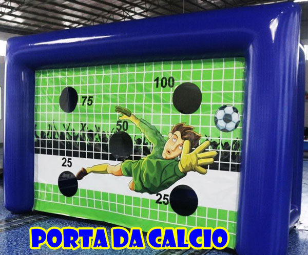 Gonfiabile porta di calcio per tirare rigori senza portiere