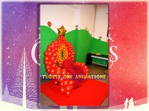 Trono di Babbo Natale di palloncini