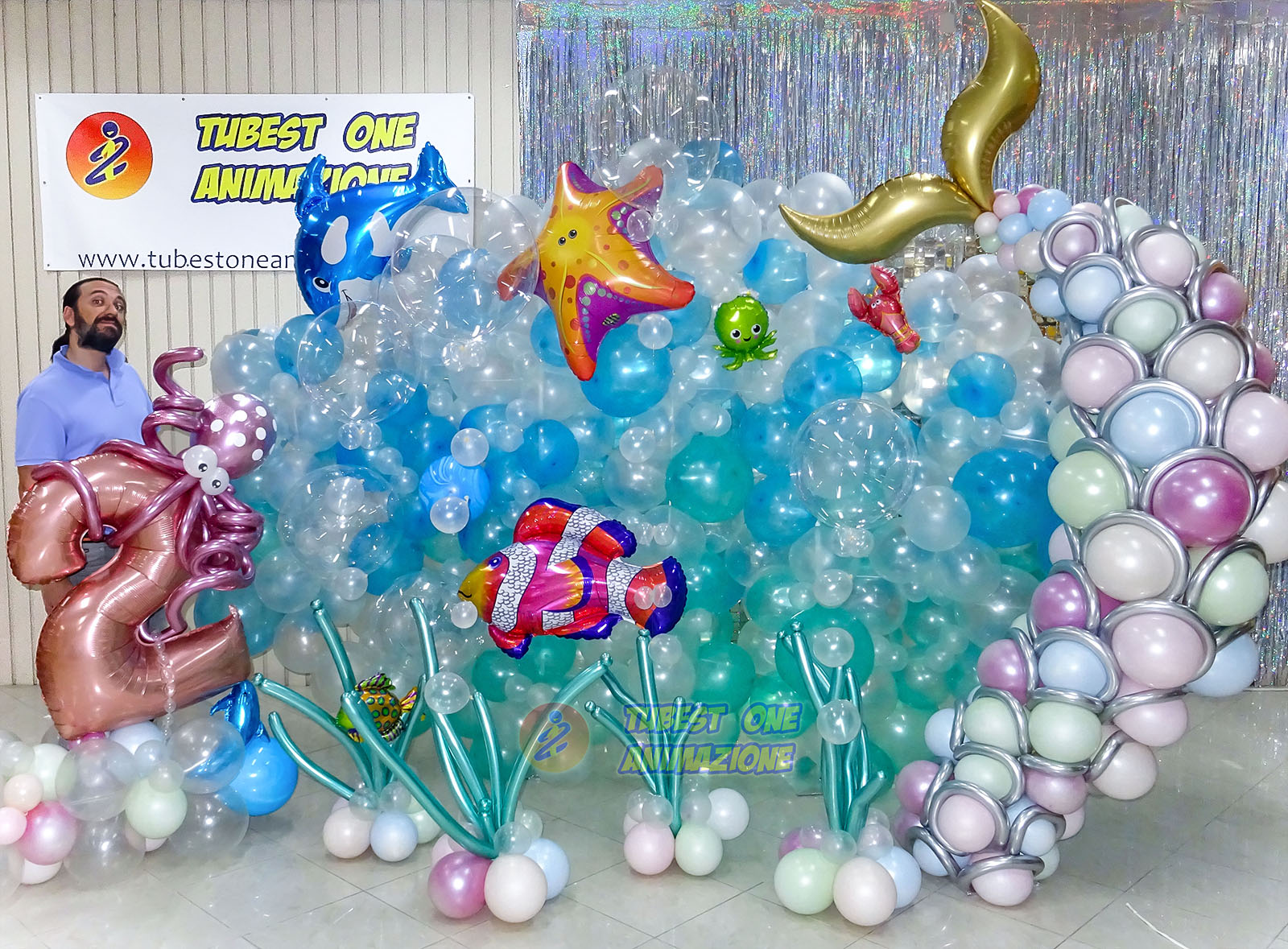 Balloon art tema mare fatto dai nostri istruttori del corso di palloncini