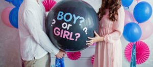 decorazioni con palloncini per Gender reveal