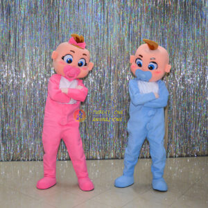 noleggio Mascotte bimbo bimba per gender reveal e nascita