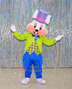 noleggio Mascotte coniglio bianco per feste a tema alice nel paese delle meraviglie ed eventi di carnevale